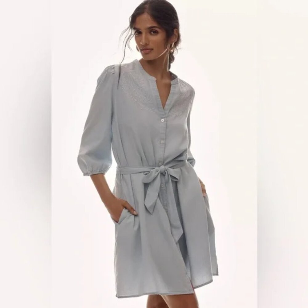 Anthropologie Sam Edelman Laine Tie-Belt Mini Dress Sz L NWT